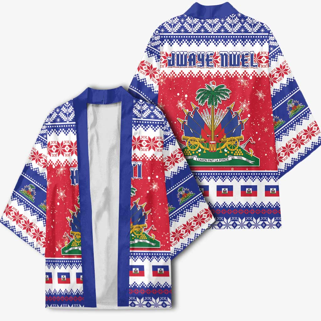 Haiti Christmas Kimono Coat Of Arms Jwaye Nwel - Wonder Print Shop