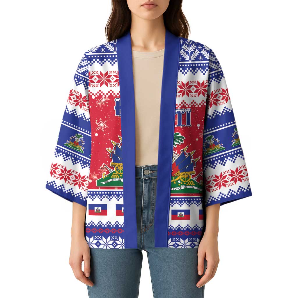 Haiti Christmas Kimono Coat Of Arms Jwaye Nwel - Wonder Print Shop