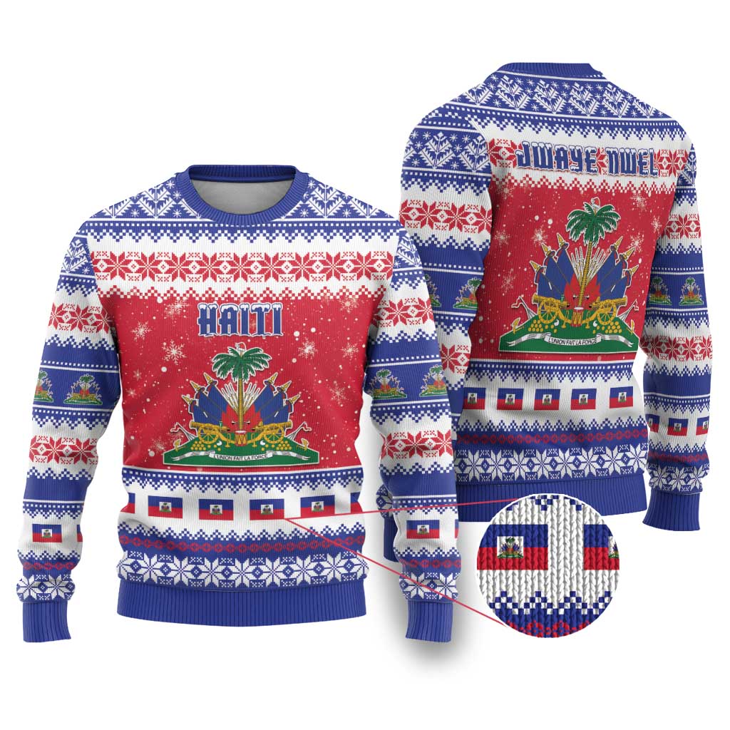 Haiti Christmas Ugly Christmas Sweater Coat Of Arms Jwaye Nwel - Wonder Print Shop