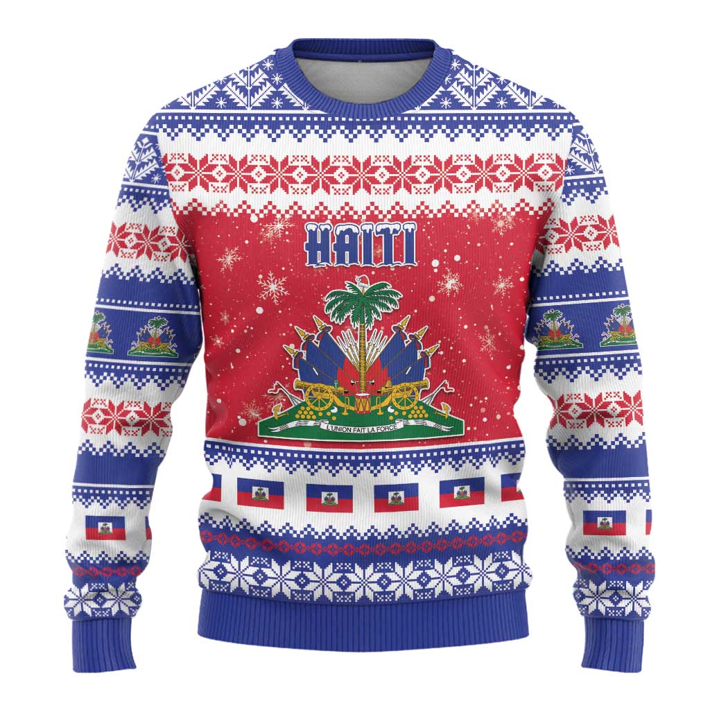 Haiti Christmas Ugly Christmas Sweater Coat Of Arms Jwaye Nwel - Wonder Print Shop