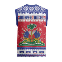 Haiti Christmas Knitted V-Neck Vest Coat Of Arms Jwaye Nwel - Wonder Print Shop