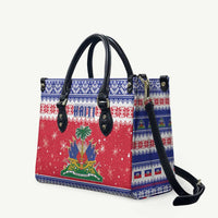 Haiti Christmas Leather Bag Coat Of Arms Jwaye Nwel - Wonder Print Shop