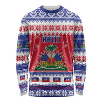 Haiti Christmas Long Sleeve Shirt Coat Of Arms Jwaye Nwel - Wonder Print Shop