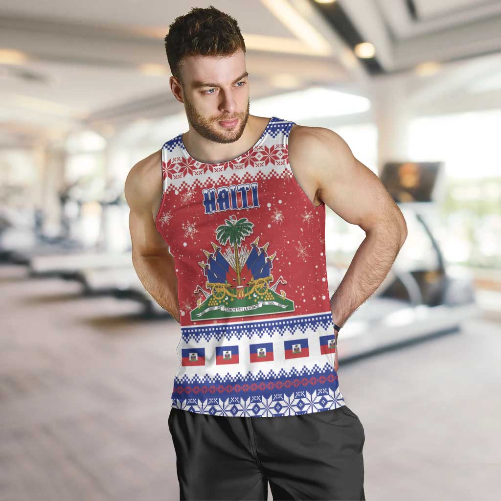 Haiti Christmas Men Tank Top Coat Of Arms Jwaye Nwel - Wonder Print Shop