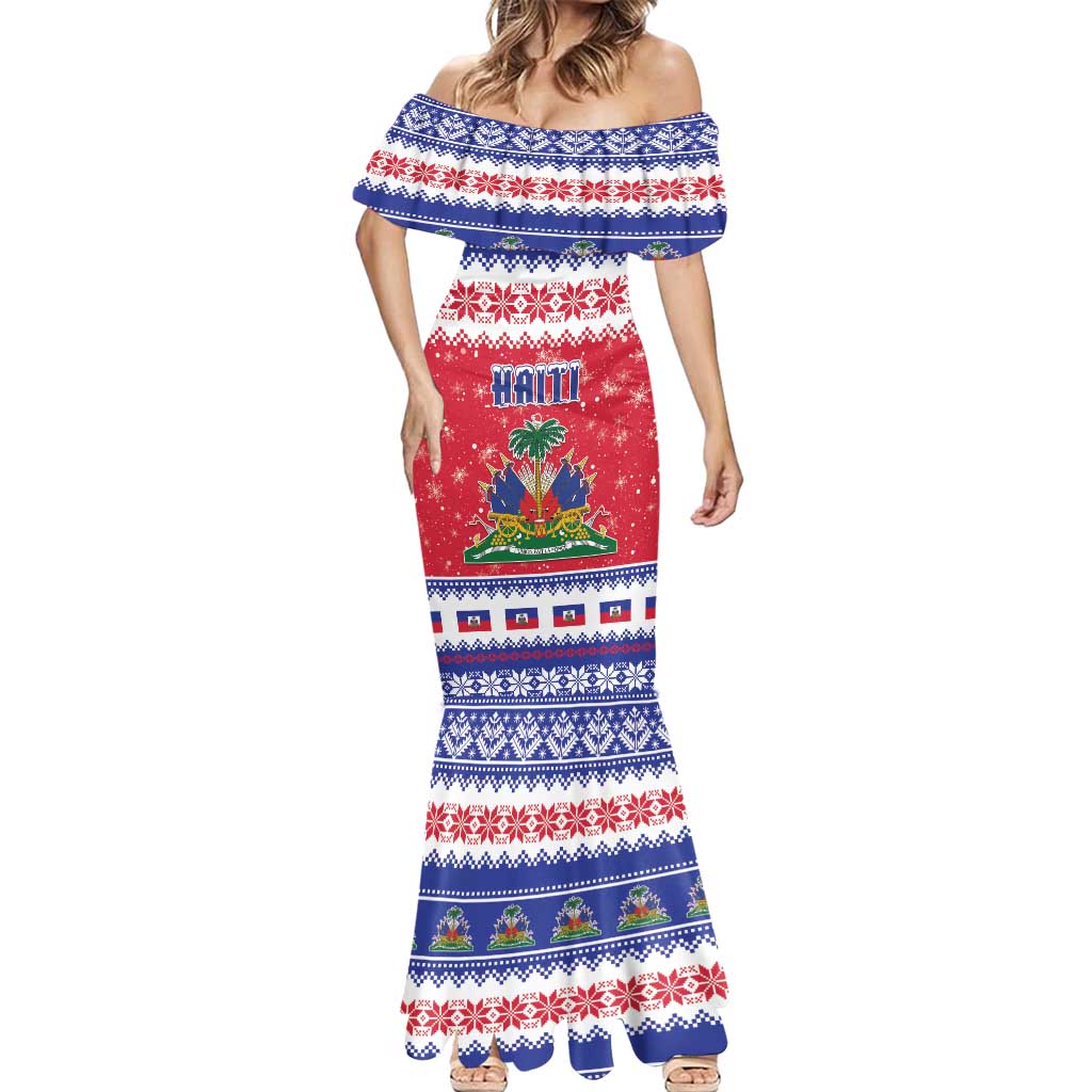 Haiti Christmas Mermaid Dress Coat Of Arms Jwaye Nwel - Wonder Print Shop