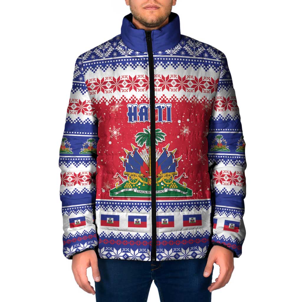 Haiti Christmas Padded Jacket Coat Of Arms Jwaye Nwel - Wonder Print Shop