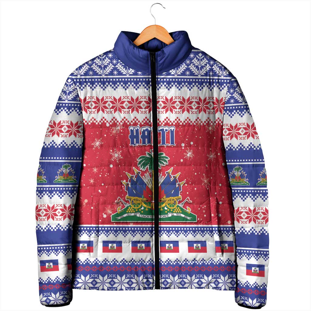 Haiti Christmas Padded Jacket Coat Of Arms Jwaye Nwel - Wonder Print Shop