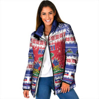 Haiti Christmas Padded Jacket Coat Of Arms Jwaye Nwel - Wonder Print Shop