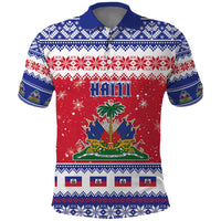 Haiti Christmas Polo Shirt Coat Of Arms Jwaye Nwel - Wonder Print Shop