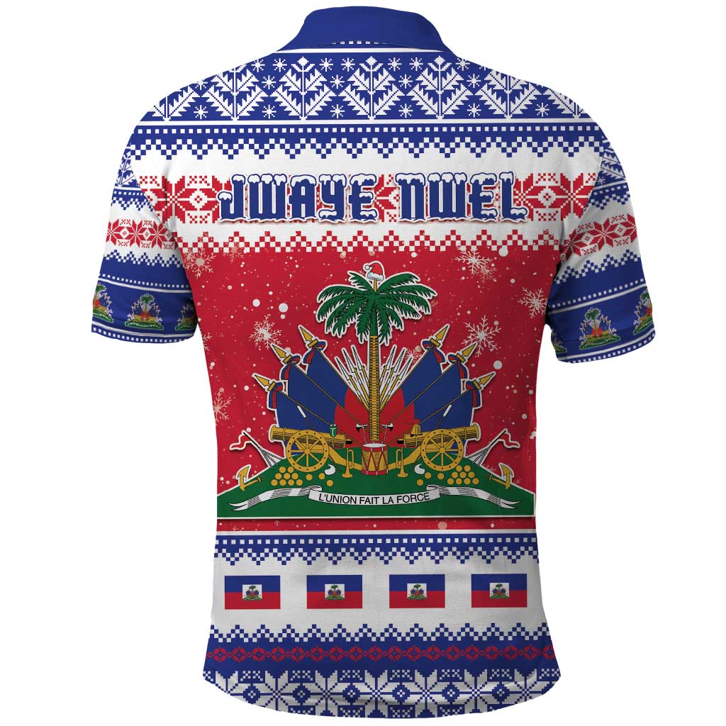 Haiti Christmas Polo Shirt Coat Of Arms Jwaye Nwel - Wonder Print Shop