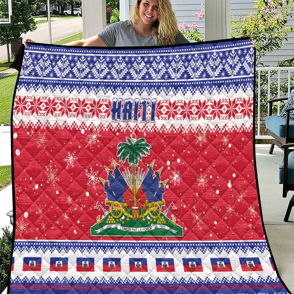 Haiti Christmas Quilt Coat Of Arms Jwaye Nwel - Wonder Print Shop
