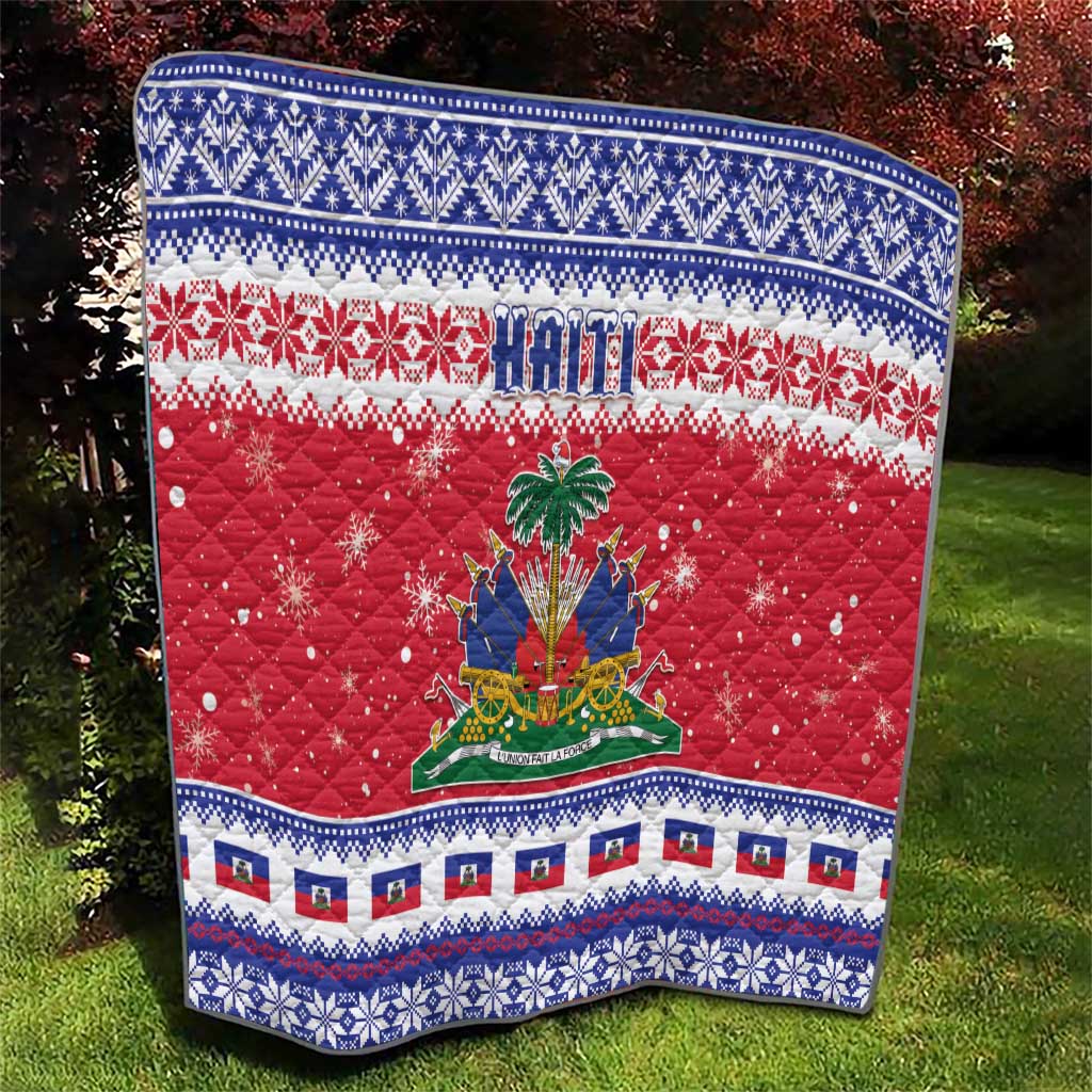 Haiti Christmas Quilt Coat Of Arms Jwaye Nwel - Wonder Print Shop