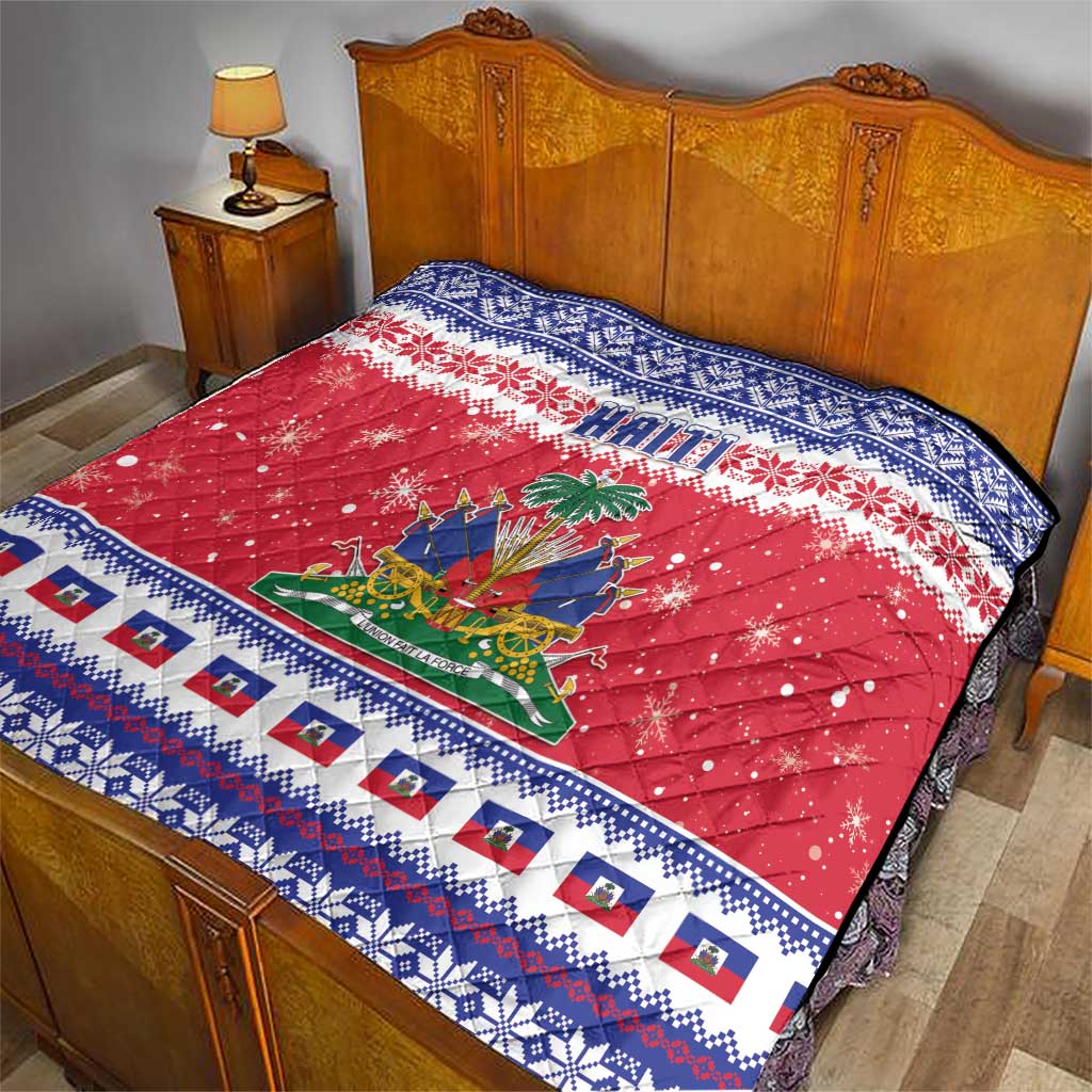 Haiti Christmas Quilt Coat Of Arms Jwaye Nwel - Wonder Print Shop