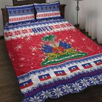 Haiti Christmas Quilt Bed Set Coat Of Arms Jwaye Nwel - Wonder Print Shop