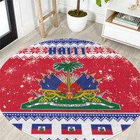 Haiti Christmas Round Carpet Coat Of Arms Jwaye Nwel - Wonder Print Shop