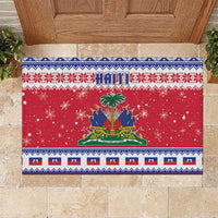 Haiti Christmas Rubber Doormat Coat Of Arms Jwaye Nwel - Wonder Print Shop