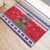 Haiti Christmas Rubber Doormat Coat Of Arms Jwaye Nwel - Wonder Print Shop