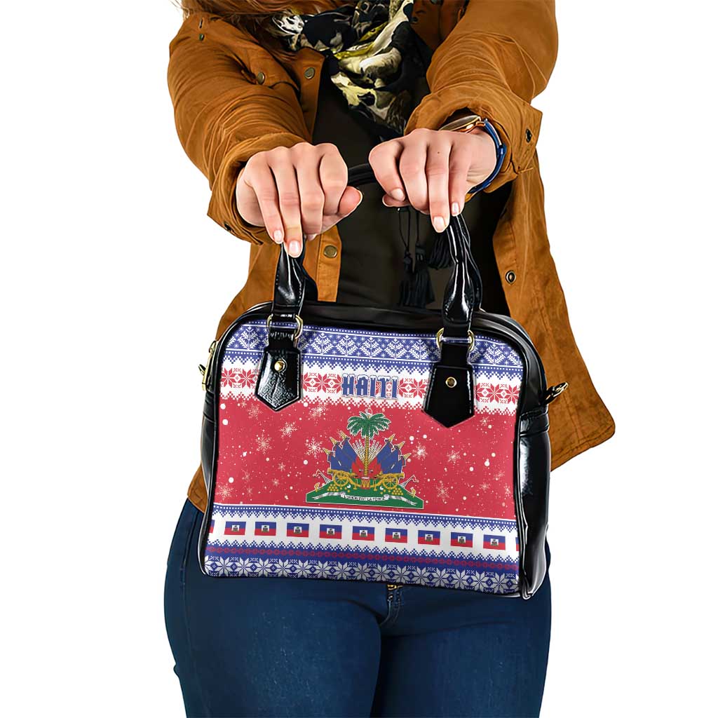Haiti Christmas Shoulder Handbag Coat Of Arms Jwaye Nwel - Wonder Print Shop