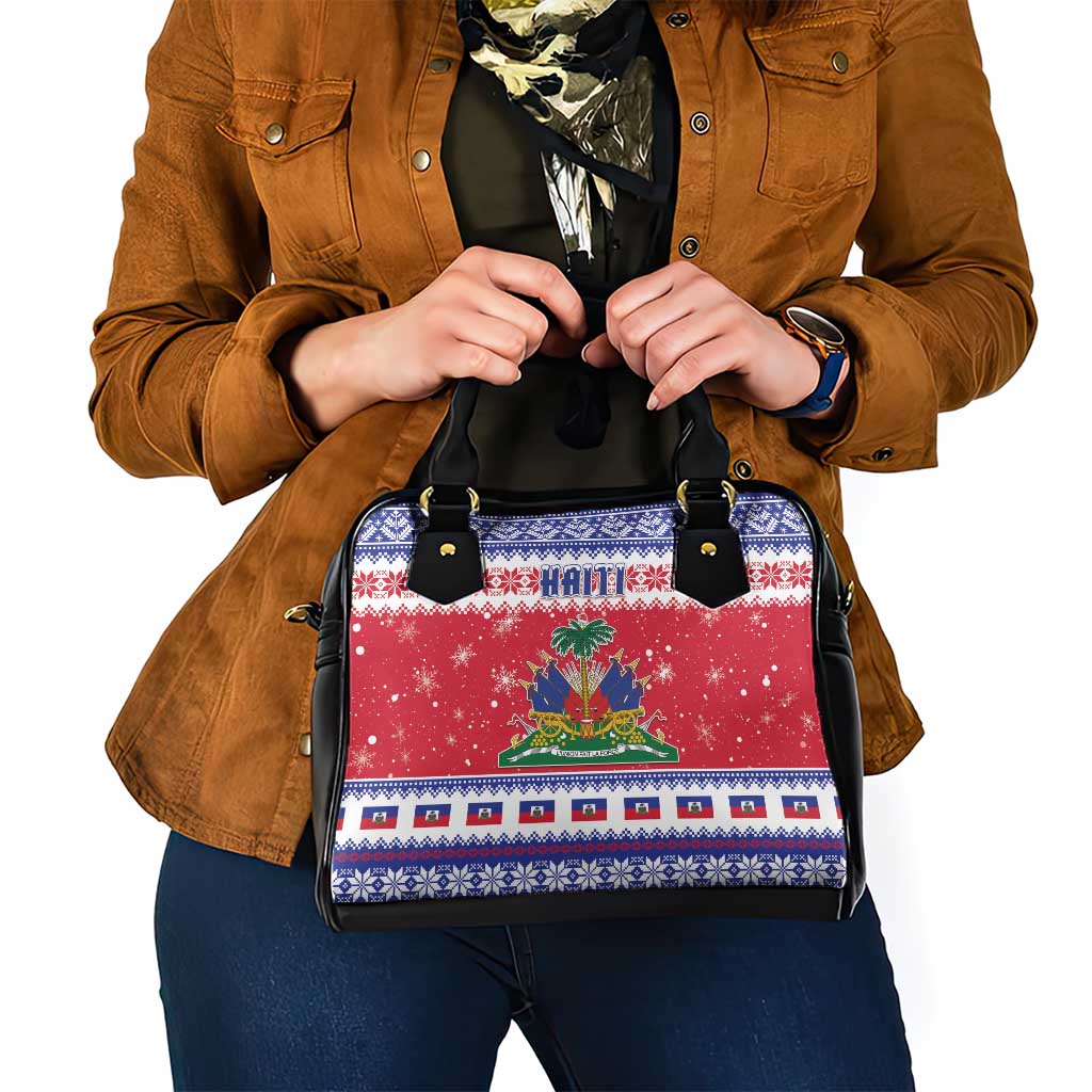 Haiti Christmas Shoulder Handbag Coat Of Arms Jwaye Nwel - Wonder Print Shop