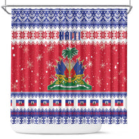 Haiti Christmas Shower Curtain Coat Of Arms Jwaye Nwel - Wonder Print Shop