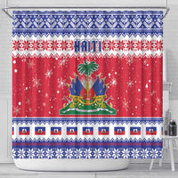 Haiti Christmas Shower Curtain Coat Of Arms Jwaye Nwel - Wonder Print Shop