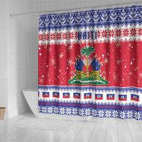 Haiti Christmas Shower Curtain Coat Of Arms Jwaye Nwel - Wonder Print Shop
