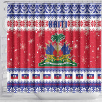 Haiti Christmas Shower Curtain Coat Of Arms Jwaye Nwel - Wonder Print Shop