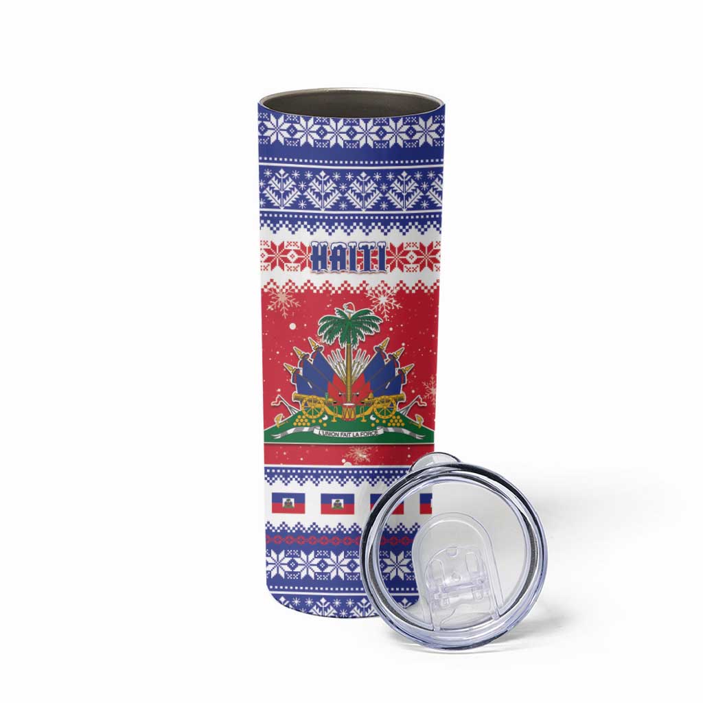 Haiti Christmas Skinny Tumbler Coat Of Arms Jwaye Nwel - Wonder Print Shop
