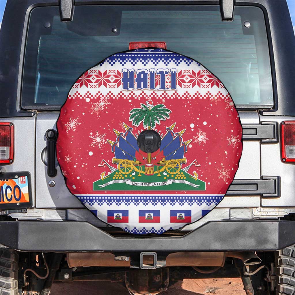 Haiti Christmas Spare Tire Cover Coat Of Arms Jwaye Nwel - Wonder Print Shop