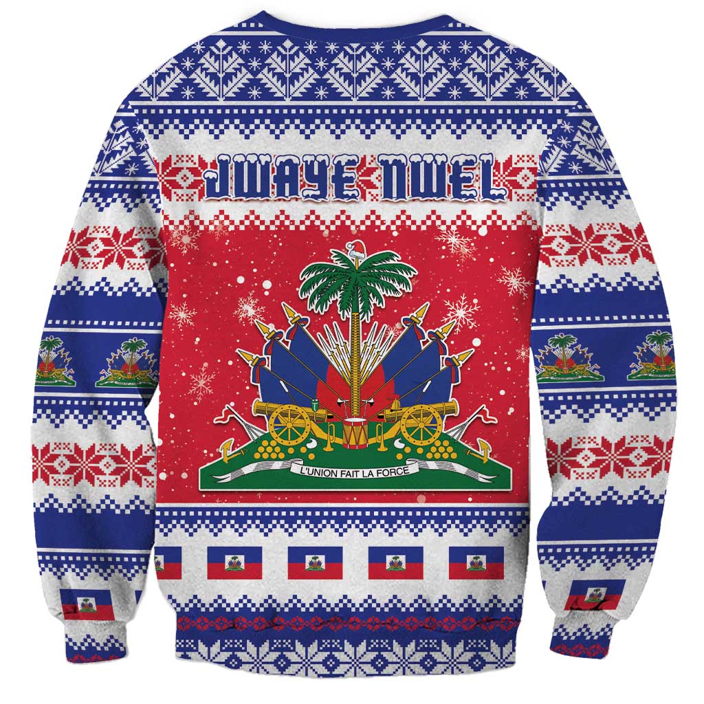 Haiti Christmas Sweatshirt Coat Of Arms Jwaye Nwel - Wonder Print Shop