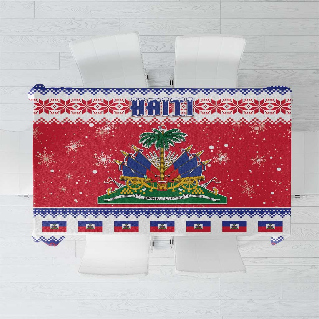Haiti Christmas Tablecloth Coat Of Arms Jwaye Nwel - Wonder Print Shop