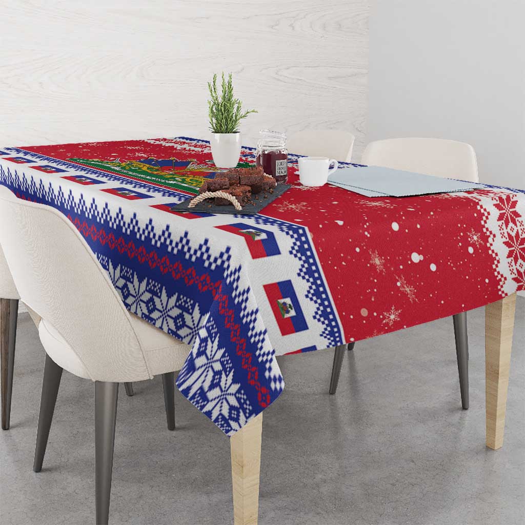 Haiti Christmas Tablecloth Coat Of Arms Jwaye Nwel - Wonder Print Shop