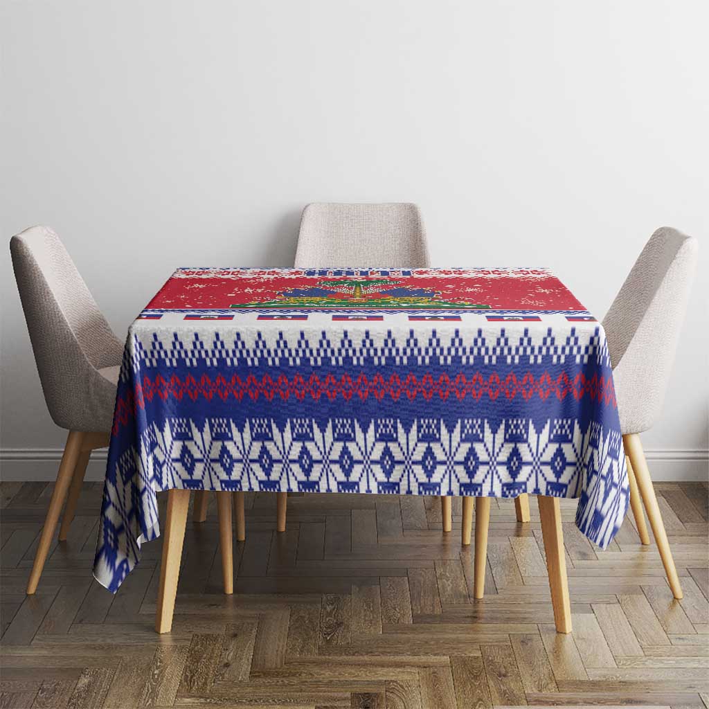 Haiti Christmas Tablecloth Coat Of Arms Jwaye Nwel - Wonder Print Shop
