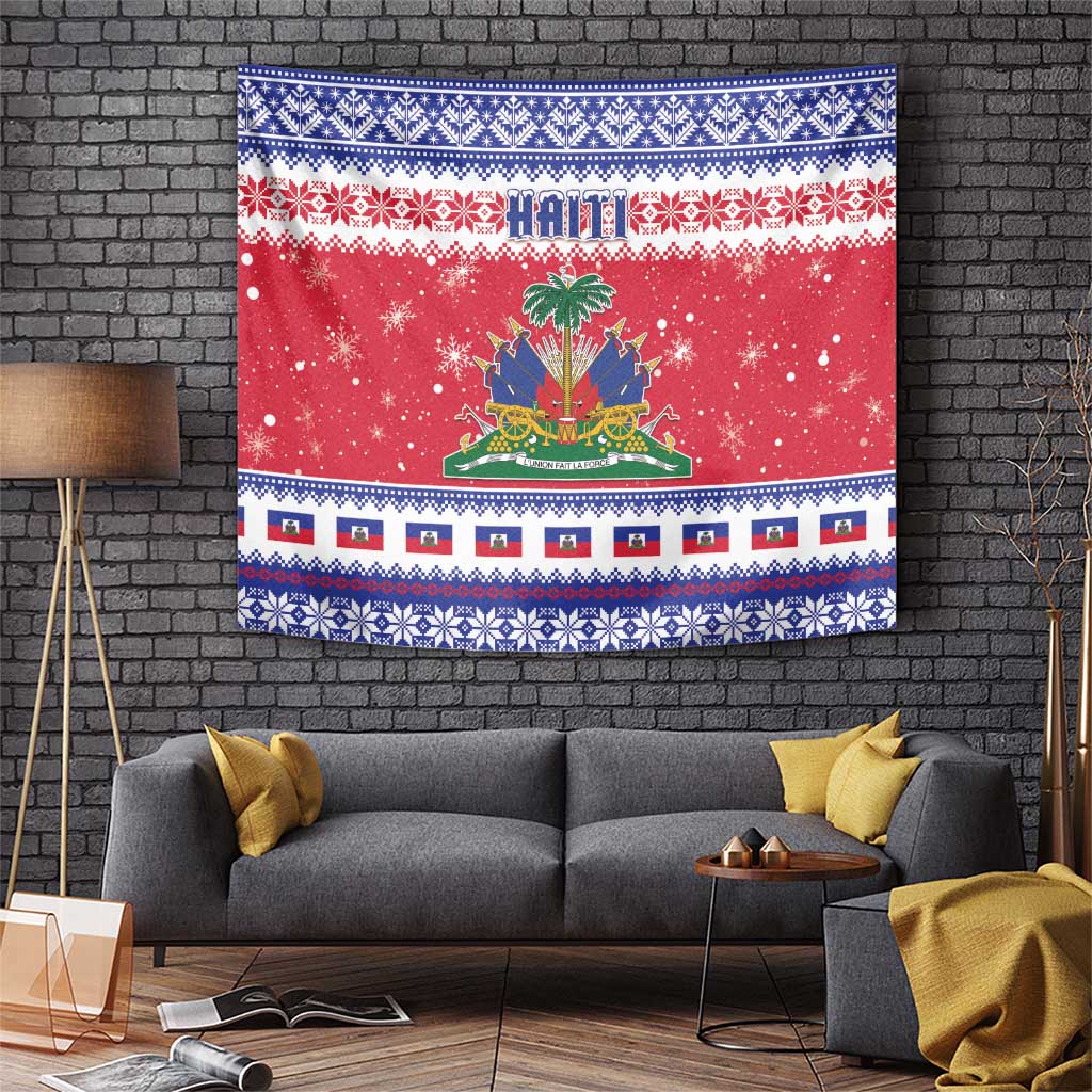 Haiti Christmas Tapestry Coat Of Arms Jwaye Nwel - Wonder Print Shop
