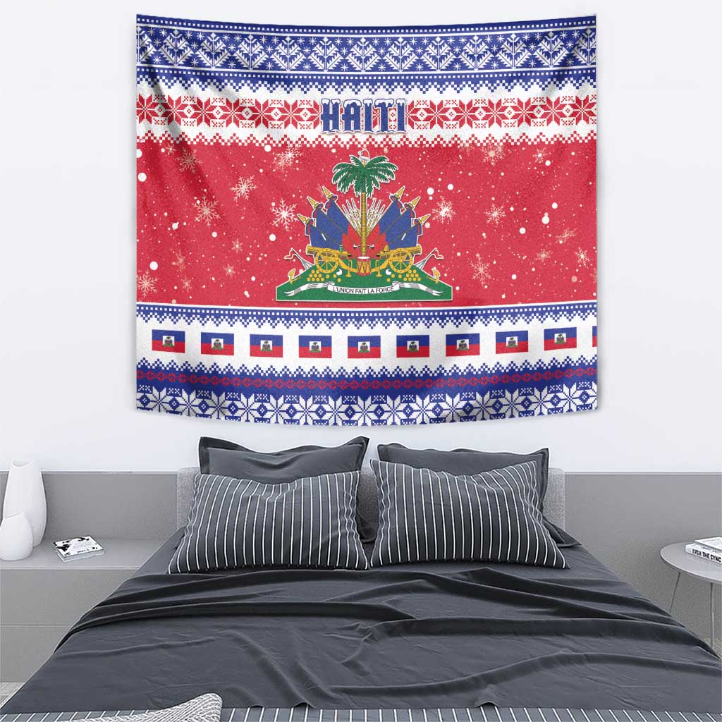 Haiti Christmas Tapestry Coat Of Arms Jwaye Nwel - Wonder Print Shop