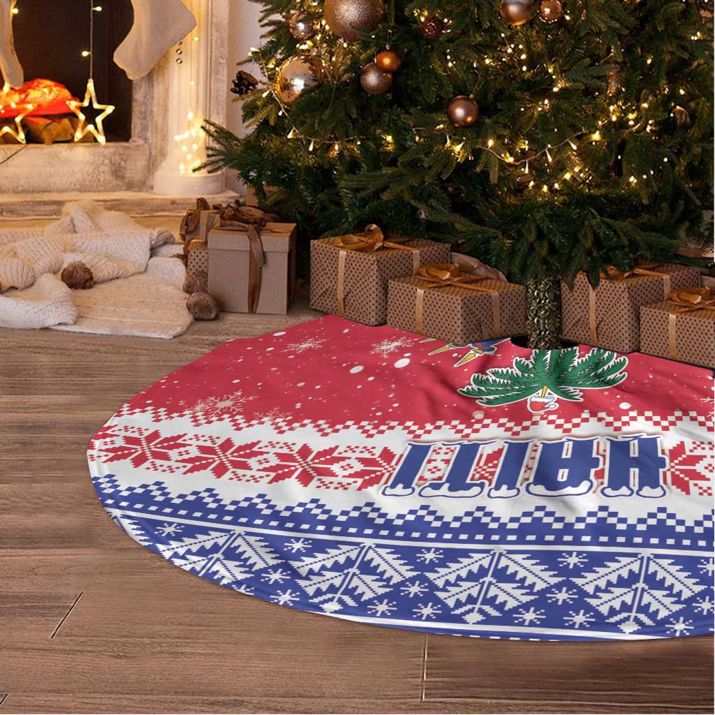 Haiti Christmas Tree Skirt Coat Of Arms Jwaye Nwel - Wonder Print Shop