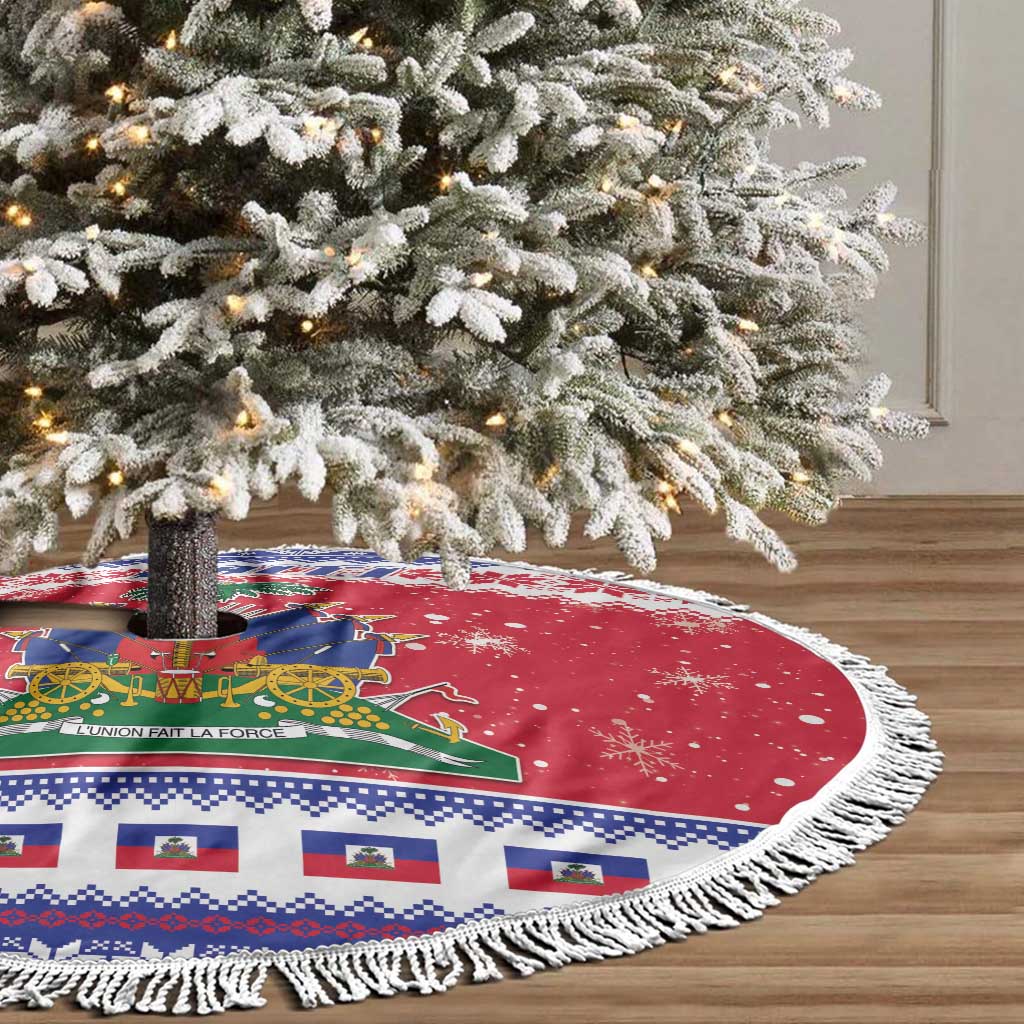 Haiti Christmas Tree Skirt Coat Of Arms Jwaye Nwel - Wonder Print Shop
