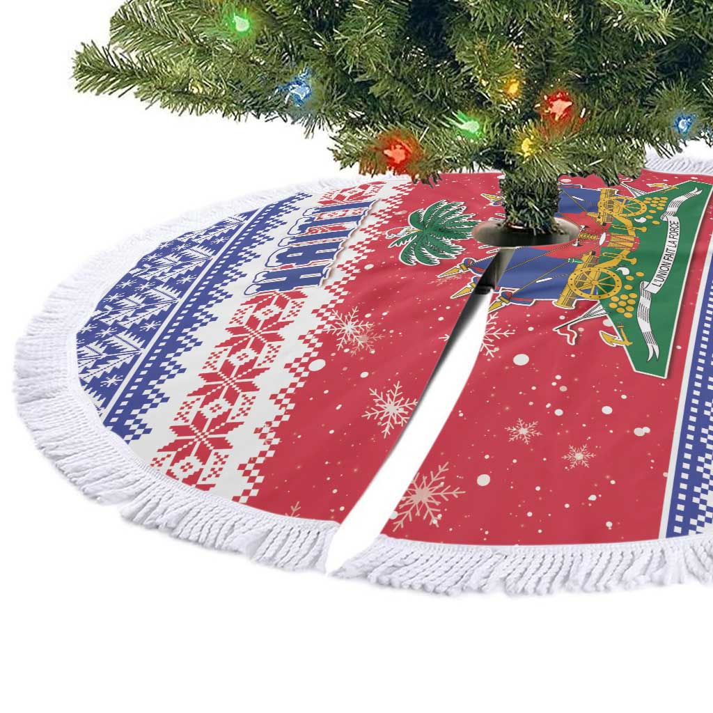Haiti Christmas Tree Skirt Coat Of Arms Jwaye Nwel - Wonder Print Shop