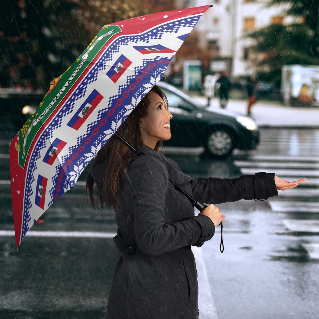 Haiti Christmas Umbrella Coat Of Arms Jwaye Nwel - Wonder Print Shop