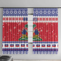 Haiti Christmas Window Curtain Coat Of Arms Jwaye Nwel - Wonder Print Shop