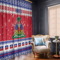 Haiti Christmas Window Curtain Coat Of Arms Jwaye Nwel - Wonder Print Shop