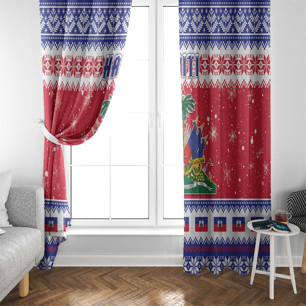 Haiti Christmas Window Curtain Coat Of Arms Jwaye Nwel - Wonder Print Shop