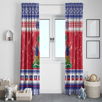 Haiti Christmas Window Curtain Coat Of Arms Jwaye Nwel - Wonder Print Shop