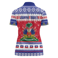 Haiti Christmas Women Polo Shirt Coat Of Arms Jwaye Nwel - Wonder Print Shop