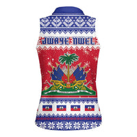 Haiti Christmas Women Sleeveless Polo Shirt Coat Of Arms Jwaye Nwel - Wonder Print Shop