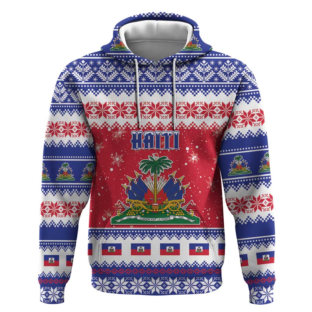 Haiti Christmas Zip Hoodie Coat Of Arms Jwaye Nwel - Wonder Print Shop