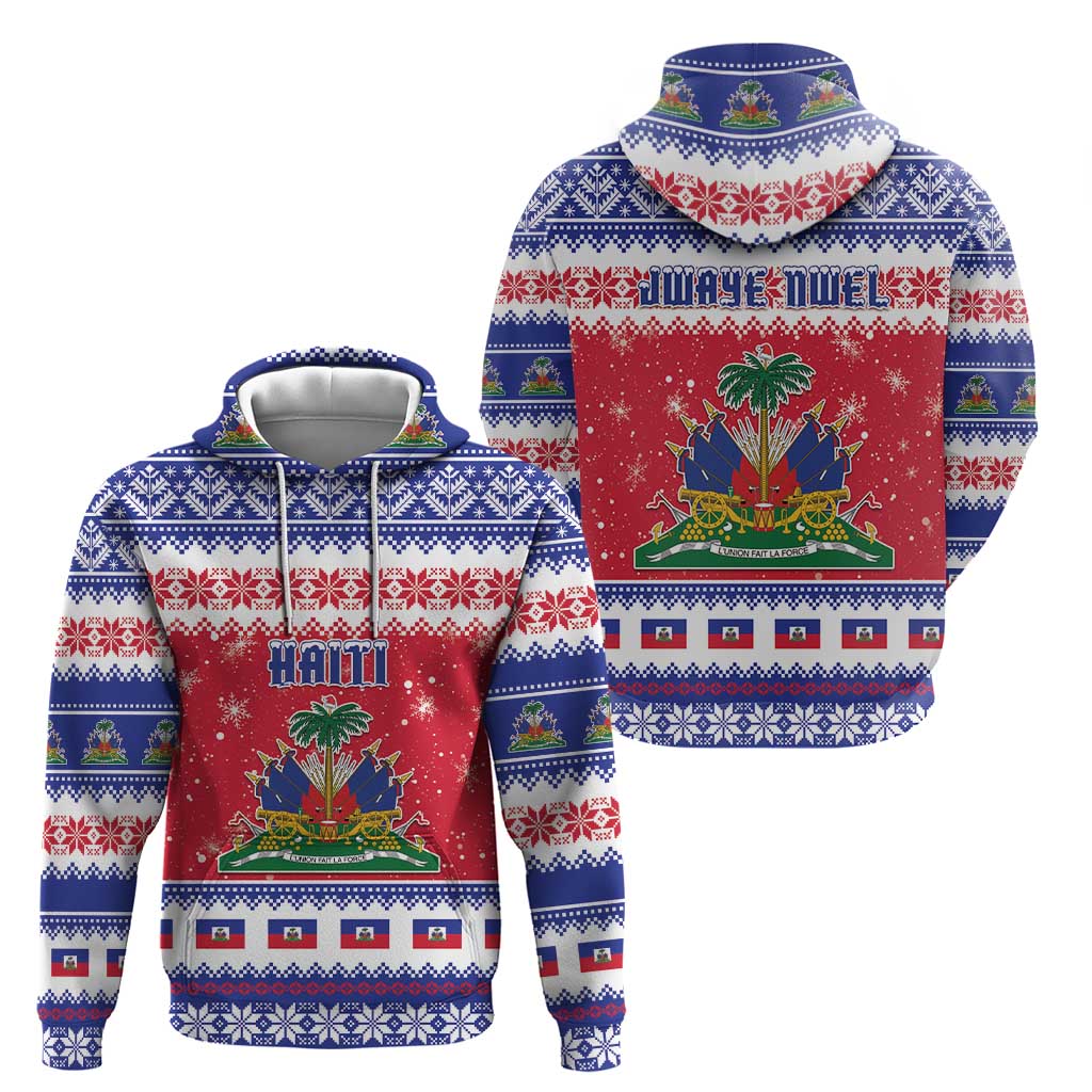 Haiti Christmas Zip Hoodie Coat Of Arms Jwaye Nwel - Wonder Print Shop
