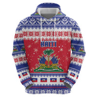 Haiti Christmas Zip Hoodie Coat Of Arms Jwaye Nwel - Wonder Print Shop