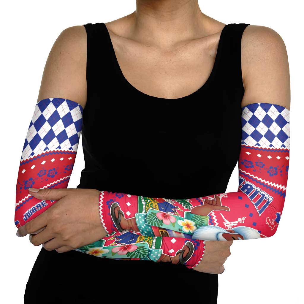 Haiti Christmas Arm Sleeves Haitian Santa Jwaye Nwel - Wonder Print Shop