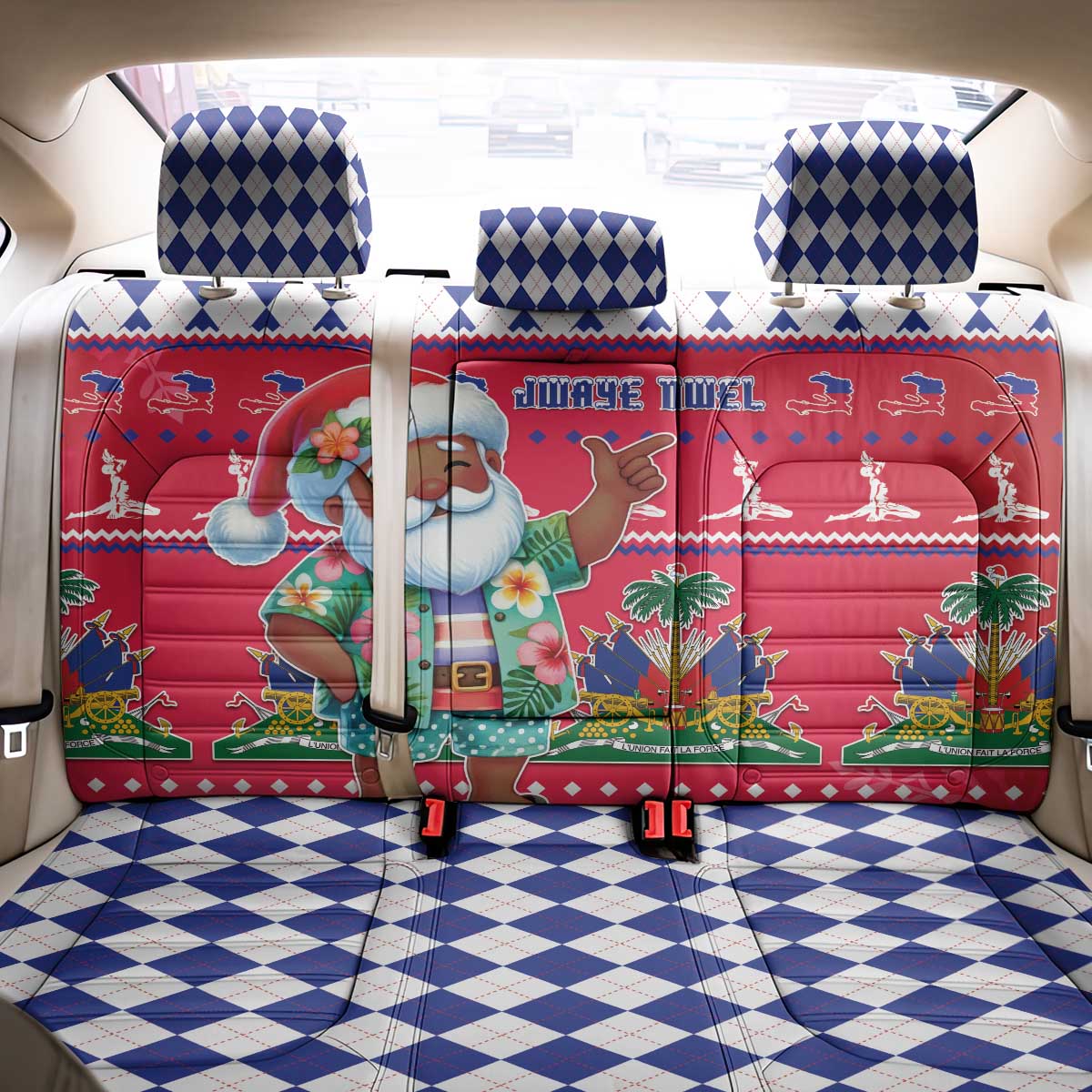 Haiti Christmas Back Car Seat Cover Haitian Santa Jwaye Nwel - Wonder Print Shop